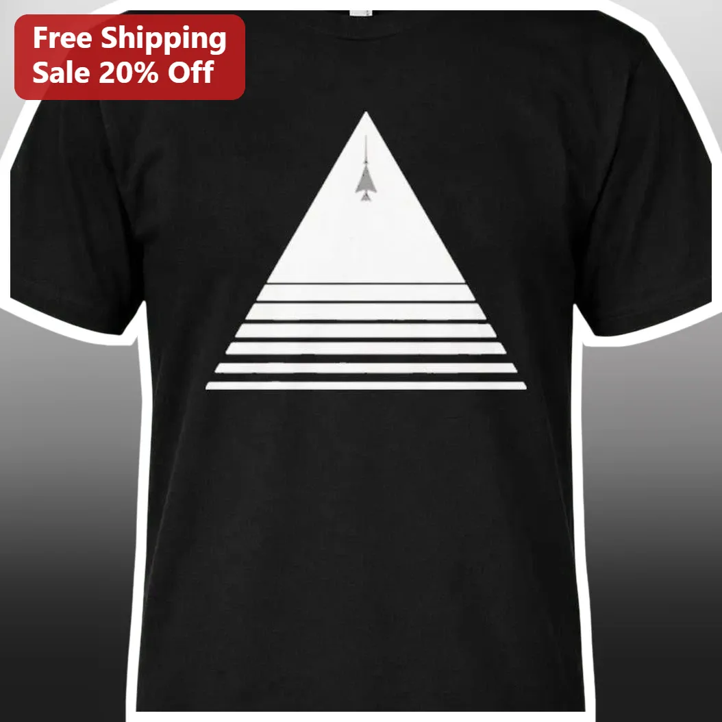 Rocket Launch Triangle Graphic Tee Minimalist Space Travel Shirt for Men Women