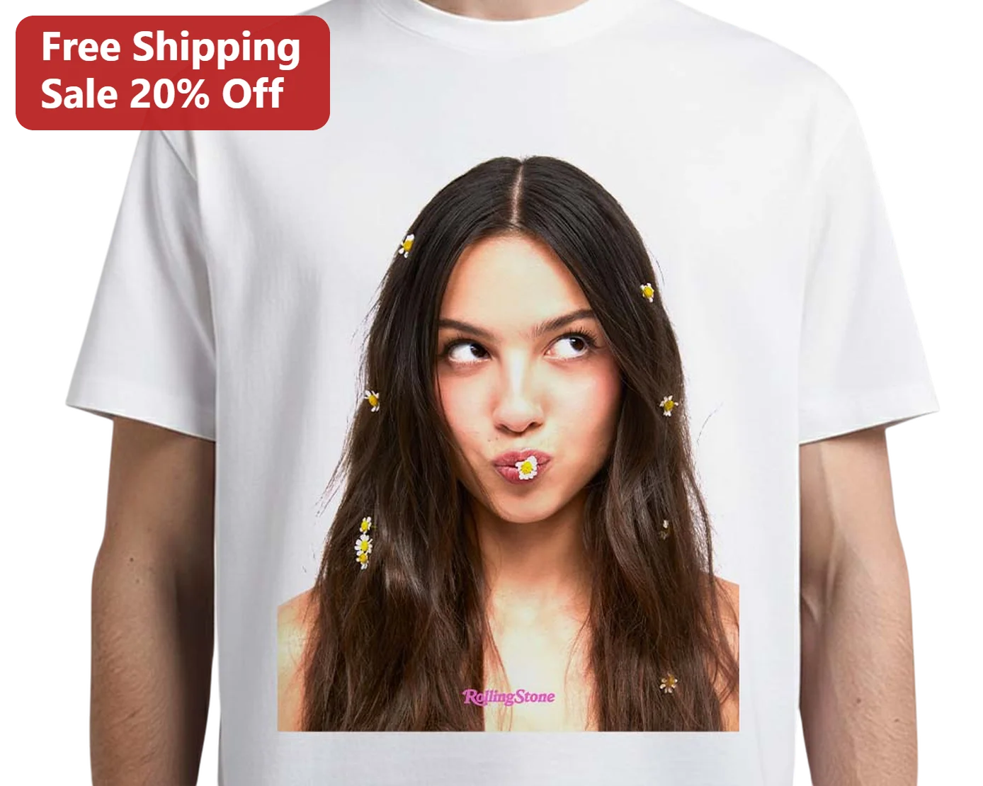 Rolling Stone Olivia Rodrigo Graphic Tee Pop Star Cover Art Shirt