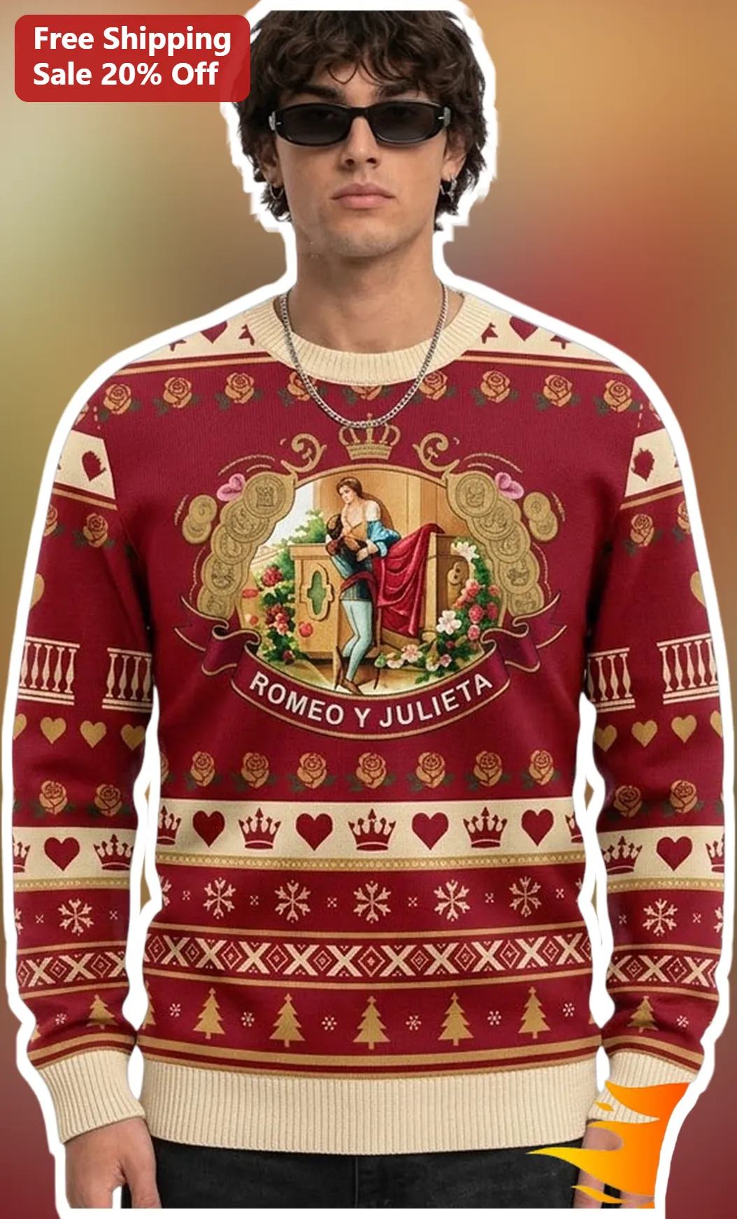 Romeo Y Julieta Ugly Christmas Sweater Romeo and Juliet Shakespeare Holiday Crewneck Gift