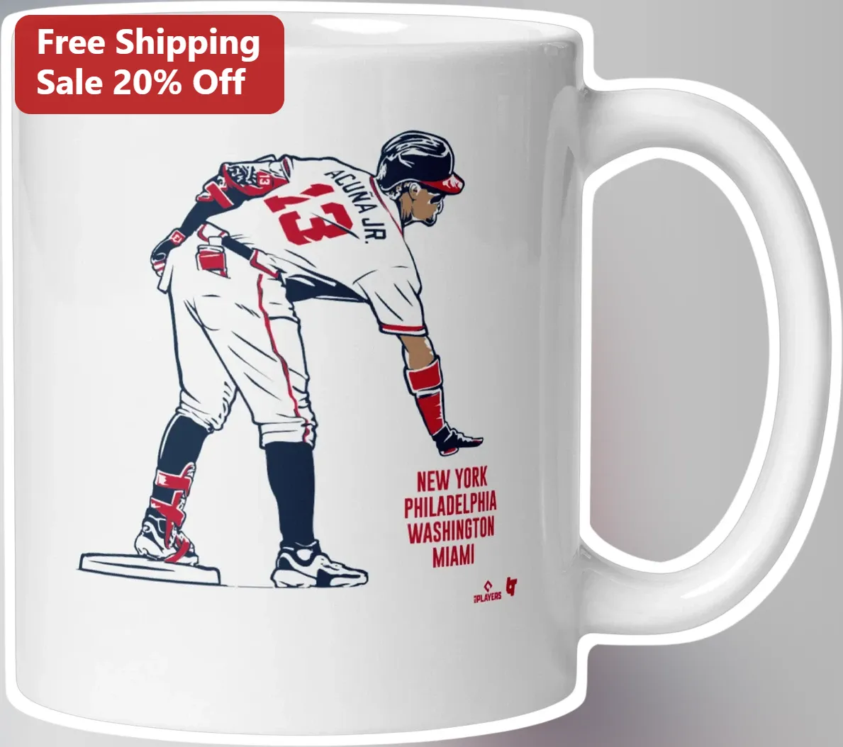 Ronald Acuña Jr. 13 Atlanta Braves Caricature Mug
