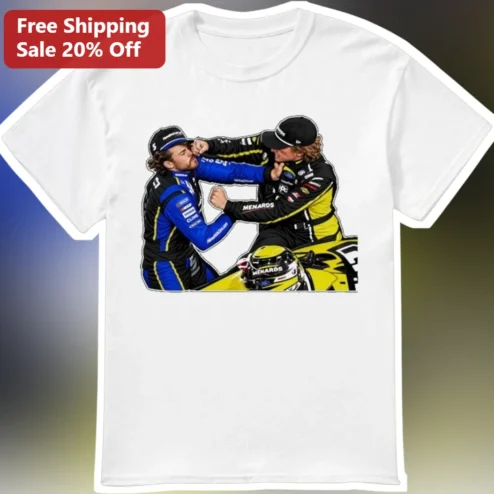 Ross Chastain NASCAR Brawl Graphic Tee Funny Cup Series Drama Shirt for Men