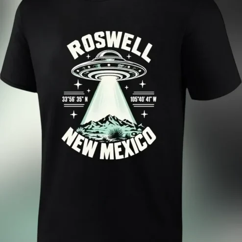 Roswell New Mexico Alien UFO Souvenir Tee Retro Vintage Travel Graphic T-Shirt