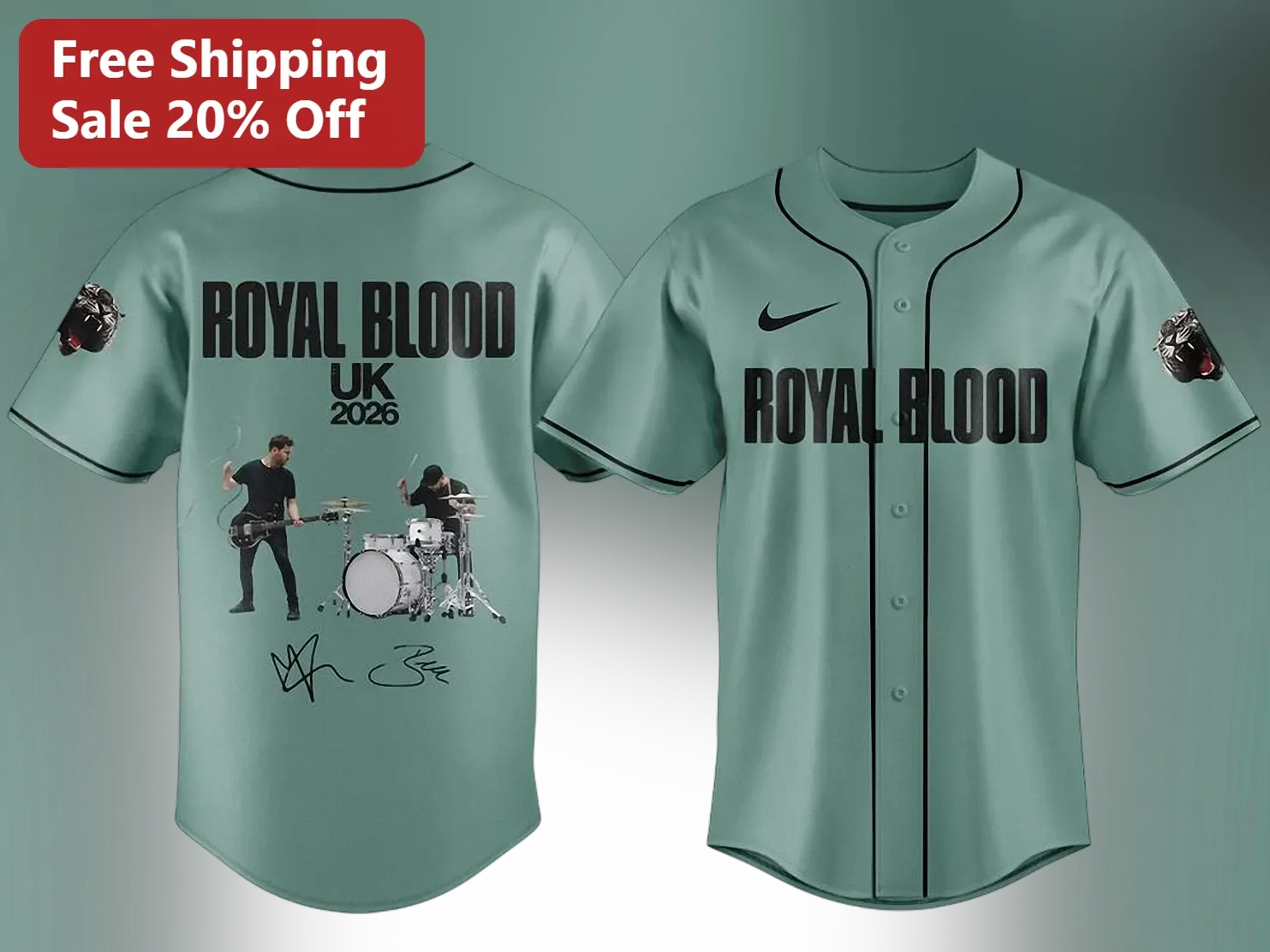 Royal Blood Baseball Jersey Vintage Rock Band Merch Fan Gift