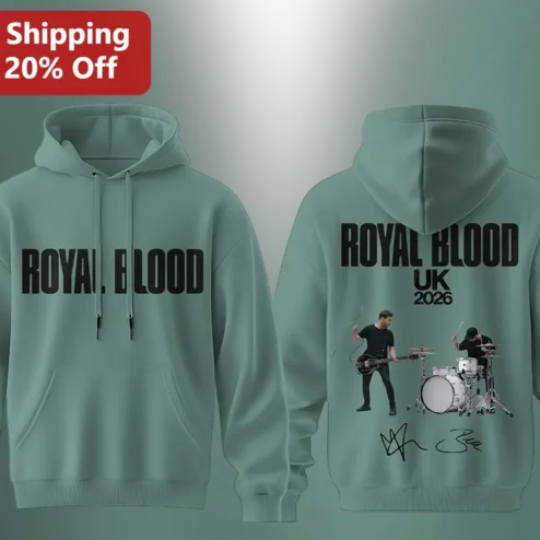Royal Blood UK Tour 2026 Hoodie Sage Green Rock Band Merch Gift for Fans