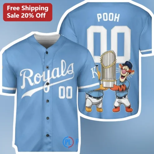 Royals POOH Jersey Winnie the Pooh Kansas City Royals Baseball Shirt