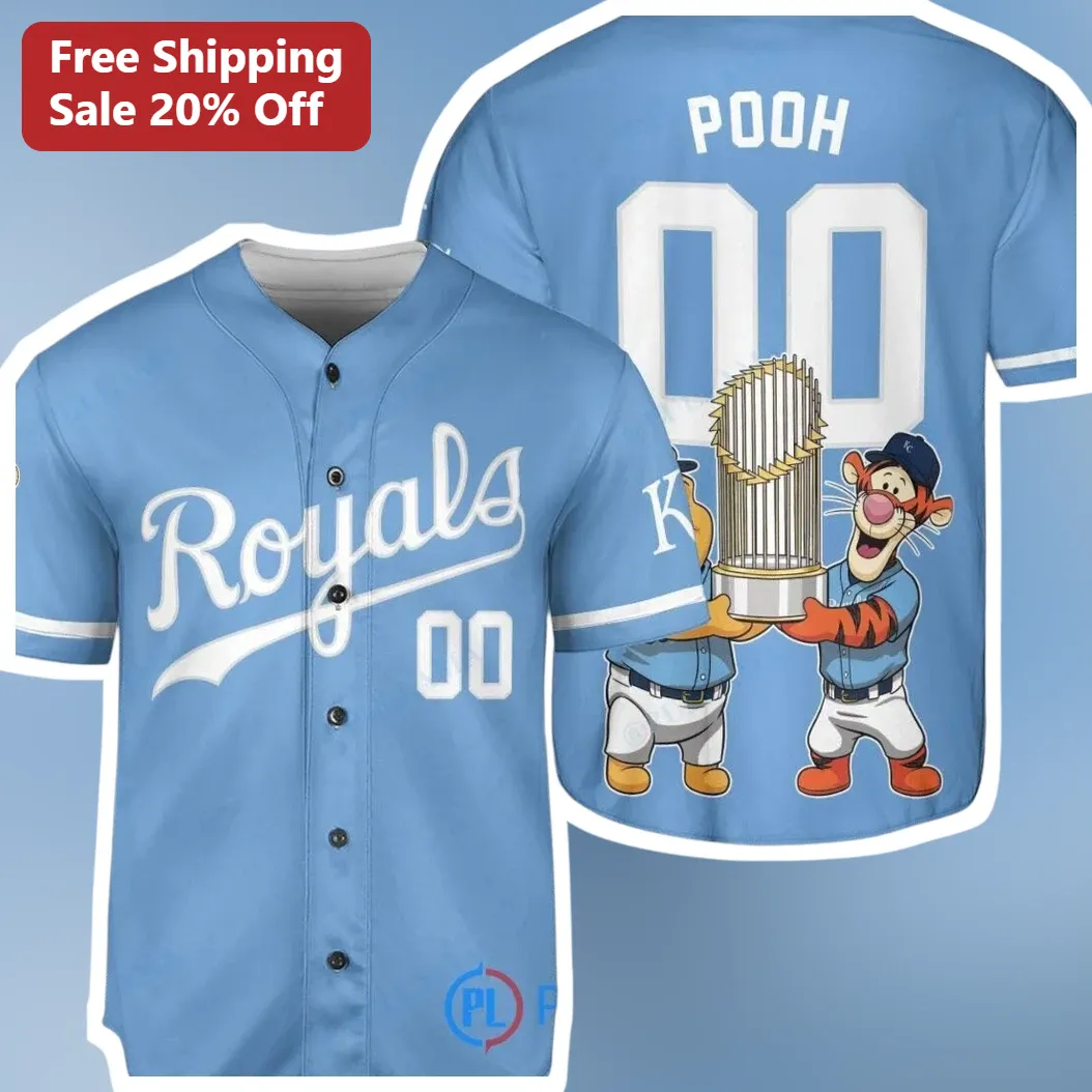 Royals POOH Jersey Winnie the Pooh Kansas City Royals Baseball Shirt