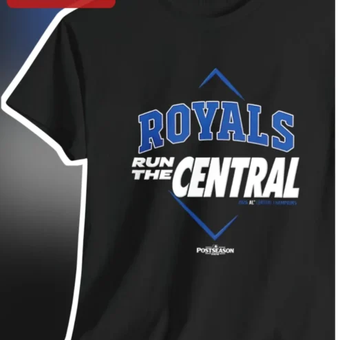 Royals Run The Central 2026 AL Central Champions Kansas City Baseball Fan Tee