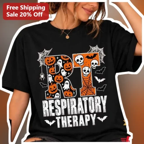 RT Respiratory Therapy Halloween Tee Spooky Medical Gift for Women Men