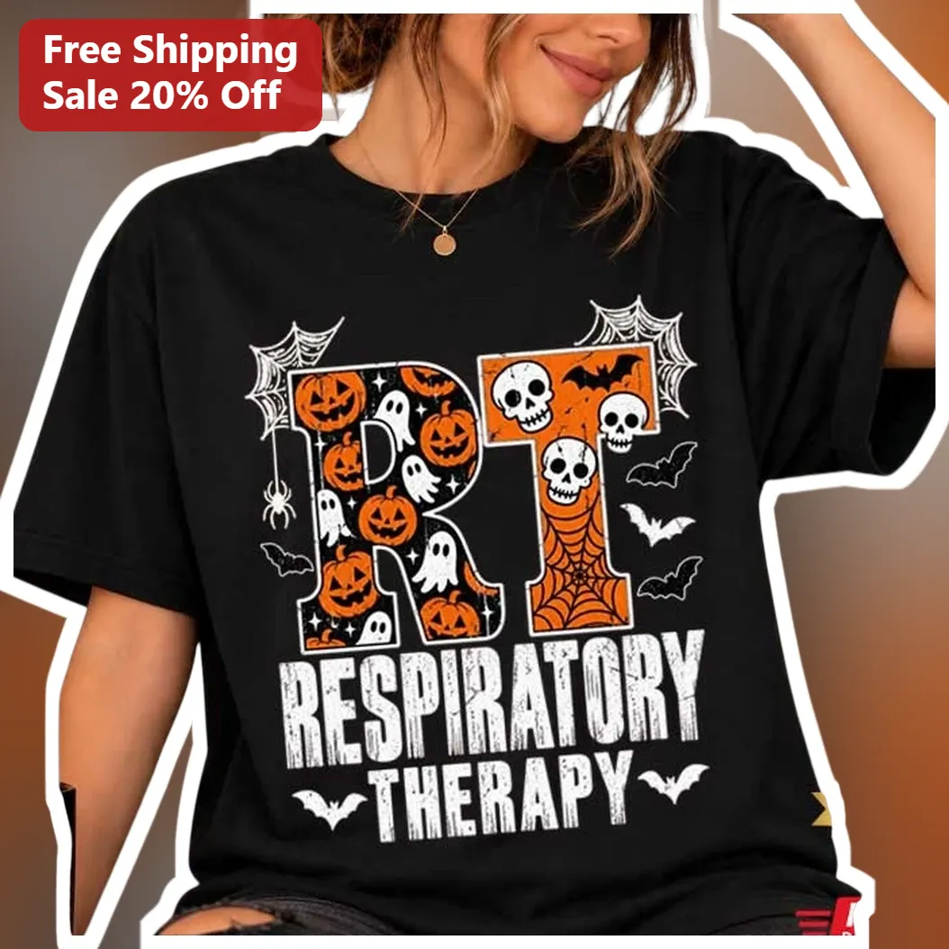 RT Respiratory Therapy Halloween Tee Spooky Medical Gift for Women Men