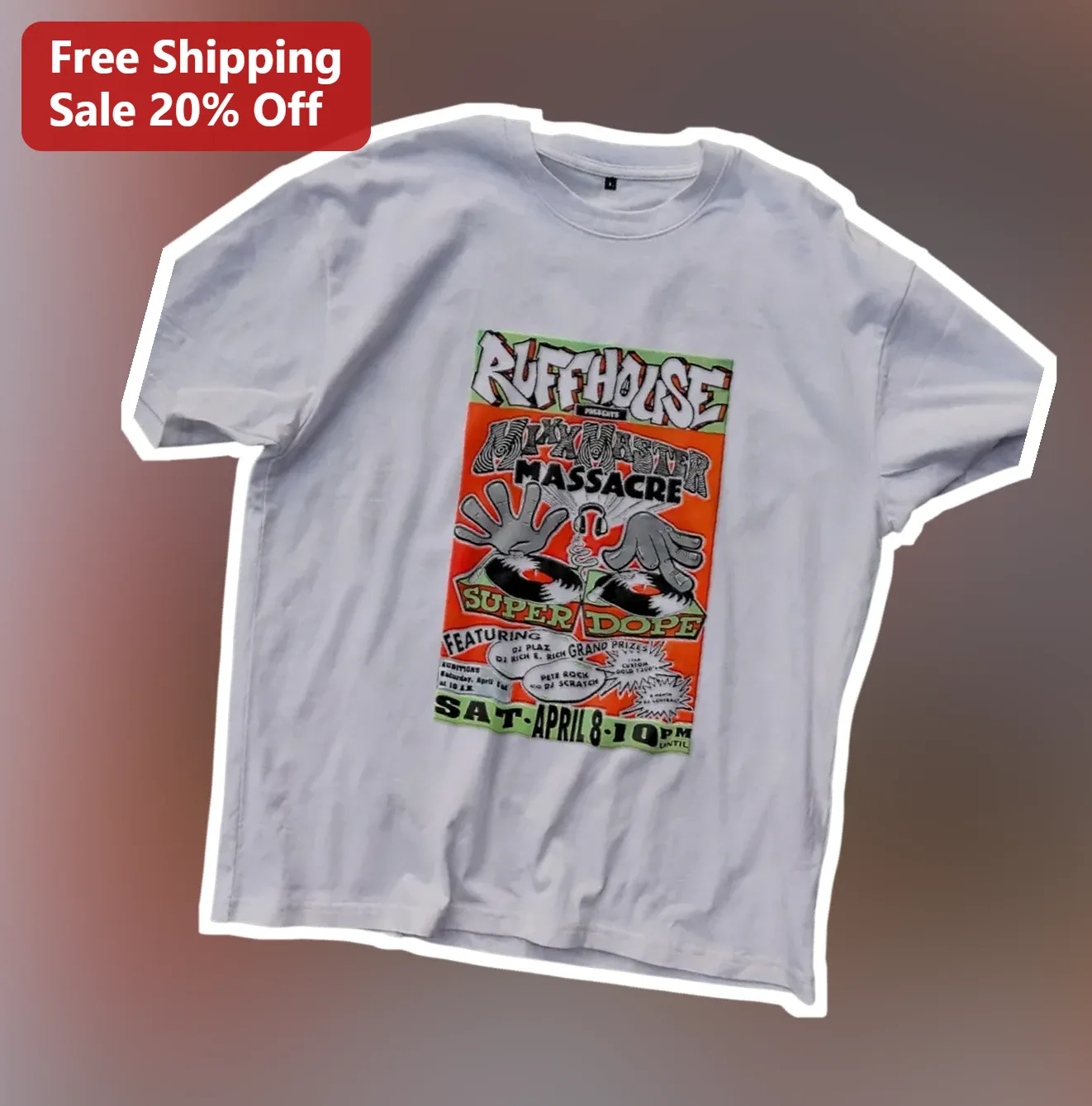 Ruffhouse Mix Master Massacre Super Dope 90s Hip Hop Juice Movie Graphic Tee