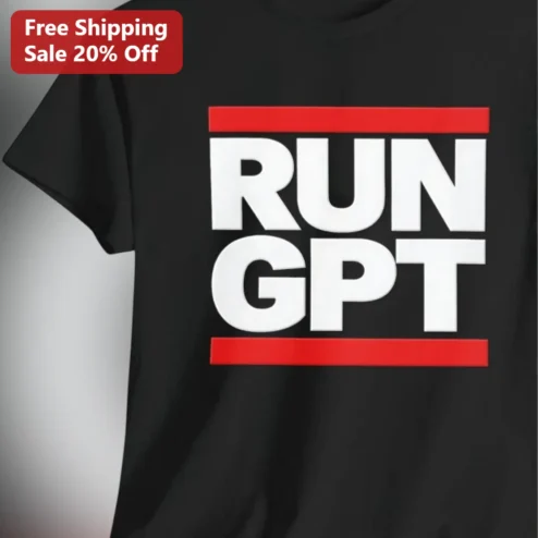 RUN GPT Tee for Programmers, Funny AI Chatbot Developer Shirt, Tech Nerd Gift for Software Engineers and Coders