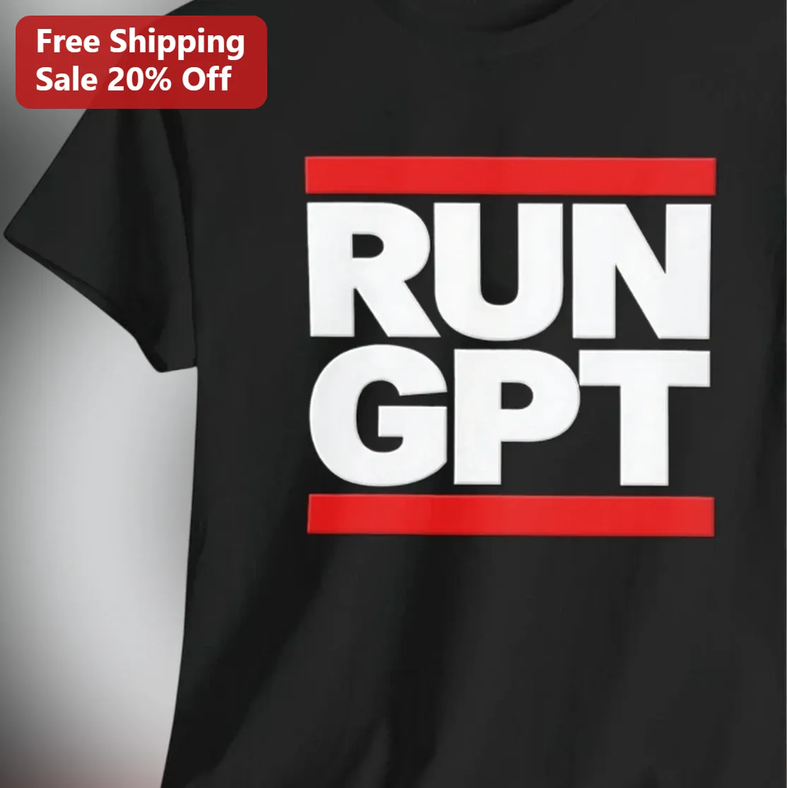 RUN GPT Tee for Programmers, Funny AI Chatbot Developer Shirt, Tech Nerd Gift for Software Engineers and Coders