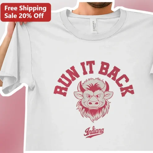 Run It Back Indiana Tee Buffalo Mascot Varsity Graphic Shirt