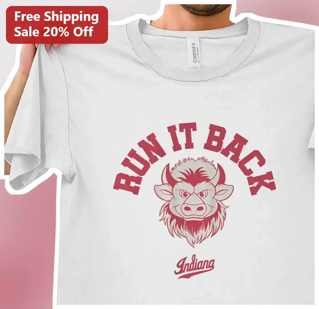 Run It Back Indiana Tee Buffalo Mascot Varsity Graphic Shirt