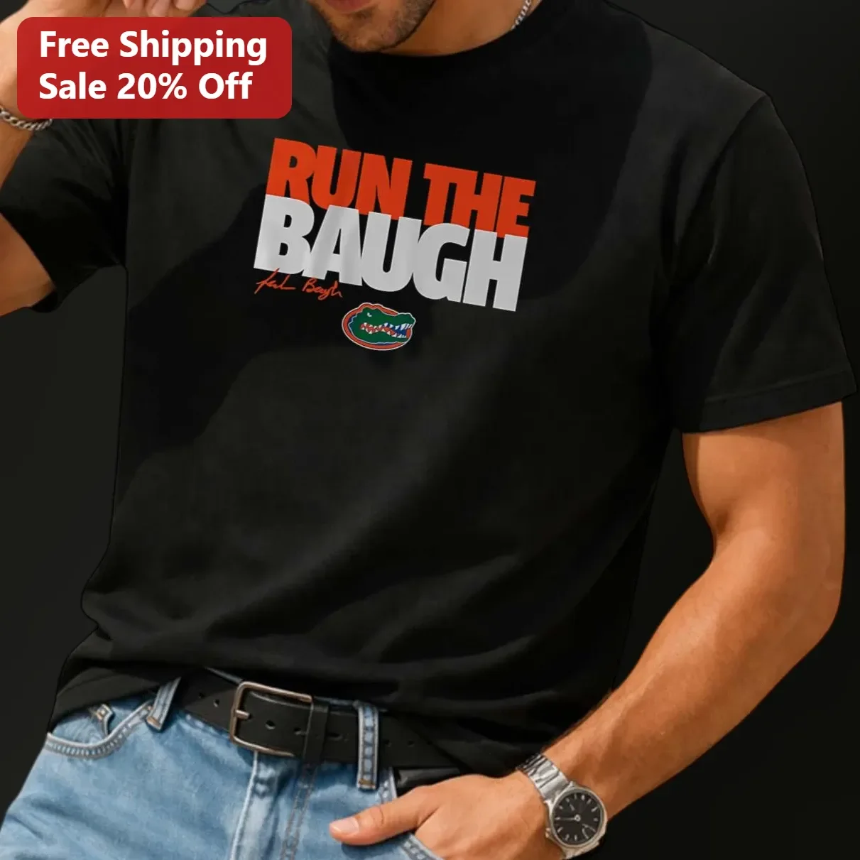 Run The Baugh Graham Baugh Florida Gators Football Tee
