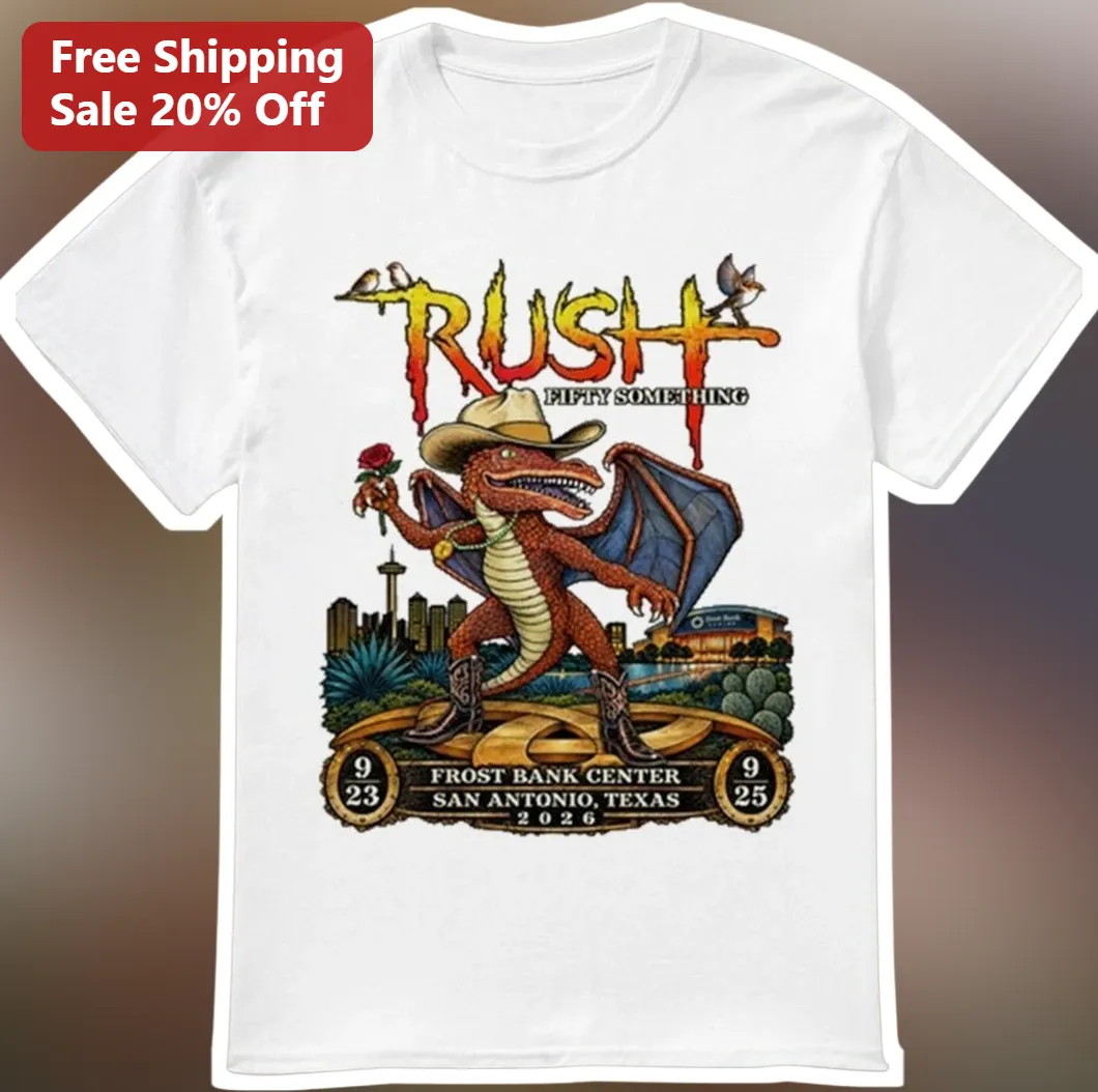 Rush Fifty Something Tee Funny Dragon Rocker Graphic Shirt for Men Women