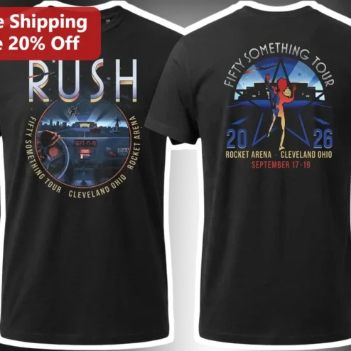 Rush Fifty Something Tour Cleveland Ohio Rocket Arena Sept 17-19 2026 Vintage Concert Tee