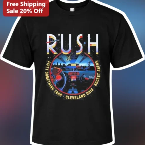 Rush Fifty Something Tour Cleveland Ohio Rocket Arena Tee Classic Rock Concert Merch