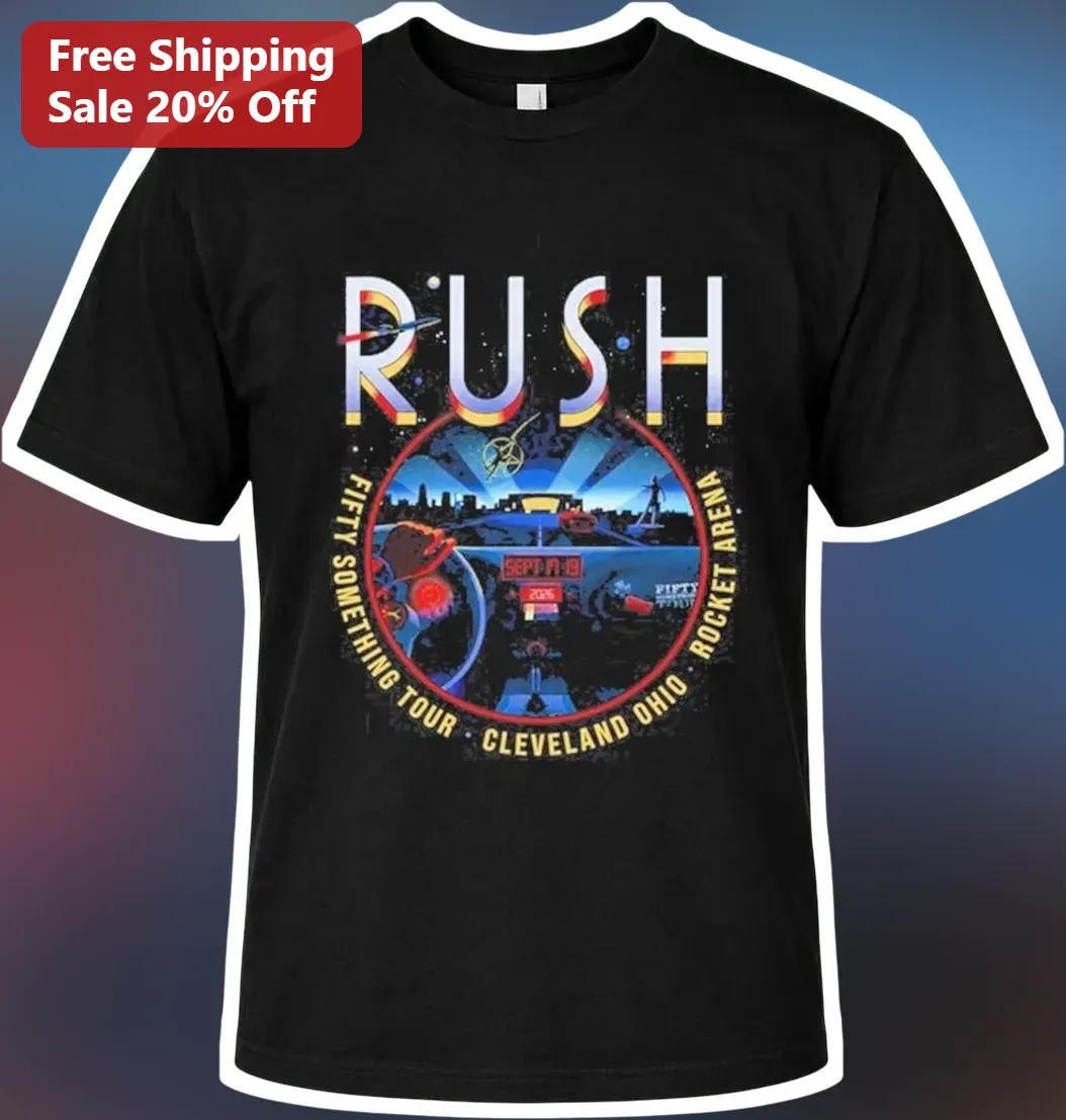 Rush Fifty Something Tour Cleveland Ohio Rocket Arena Tee Classic Rock Concert Merch