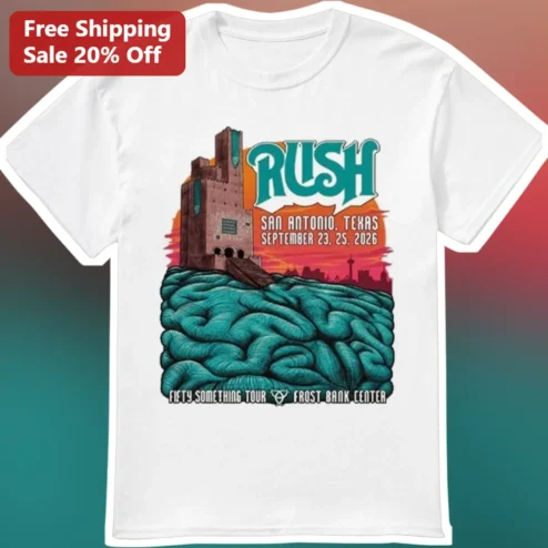 Rush Fifty Something Tour Graphic Tee Classic Rock Band Merch