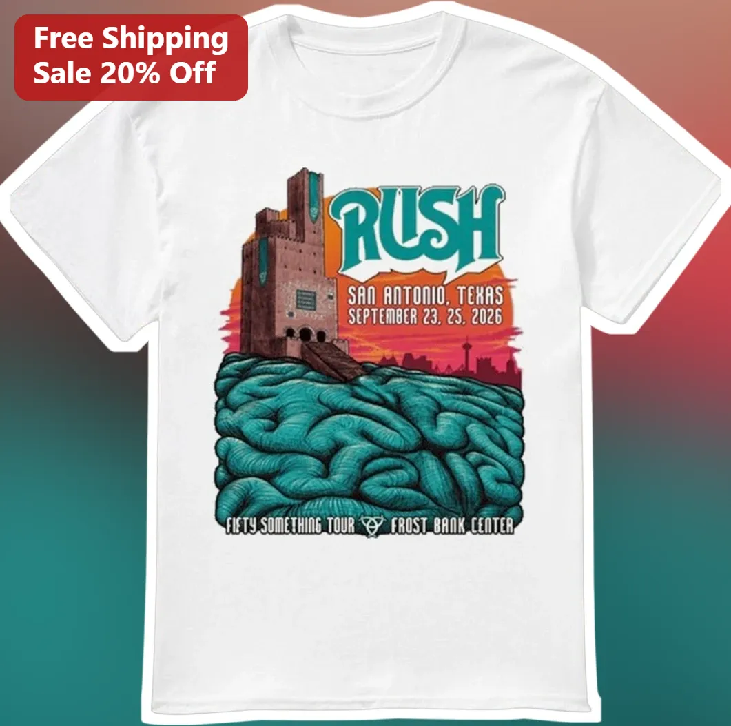 Rush Fifty Something Tour Graphic Tee Classic Rock Band Merch