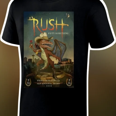 Rush Fifty Something Tour Merch Graphic Tee Vintage Concert Poster Style Gift for Classic Rock Fans