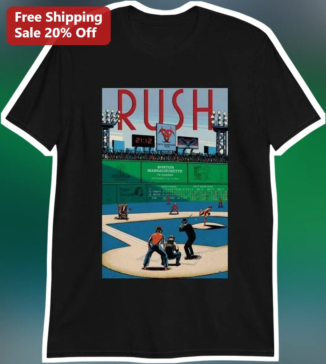 RUSH Tee Vintage Baseball Fenway Park Graphic T-Shirt for Classic Rock Fans