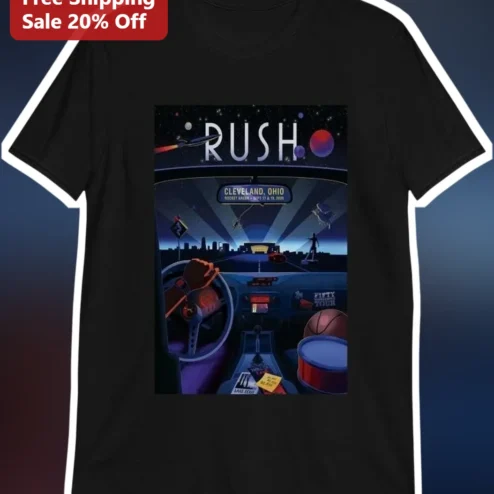 Rush Vintage Retro Sci-Fi Car Interior Graphic Tee for Classic Rock Fans