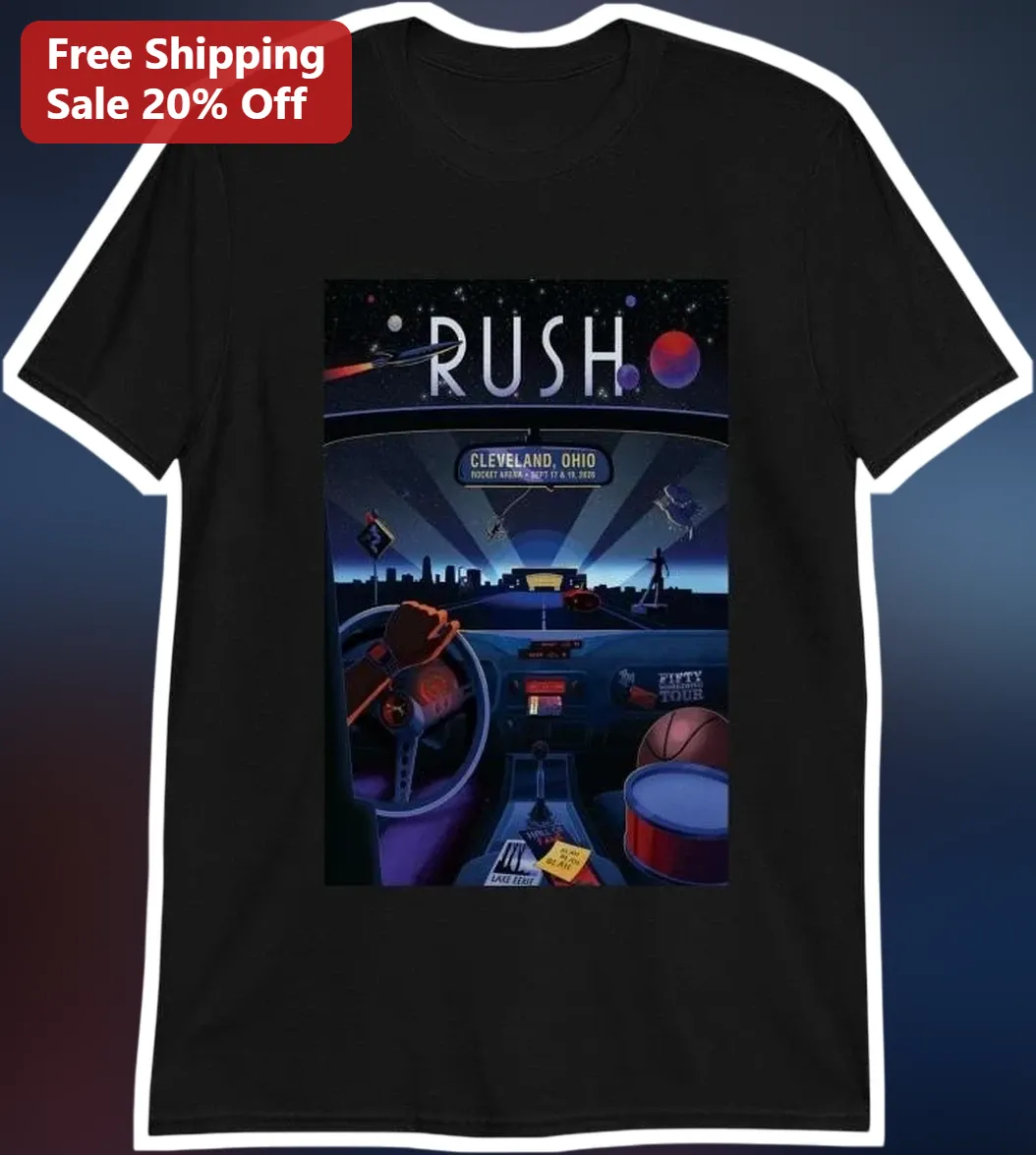 Rush Vintage Retro Sci-Fi Car Interior Graphic Tee for Classic Rock Fans