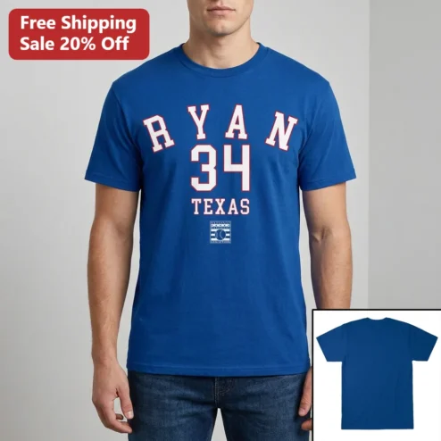 RYAN 34 TEXAS Tee Nolan Ryan Texas Rangers Vintage Baseball Hall of Fame Gift for Fans