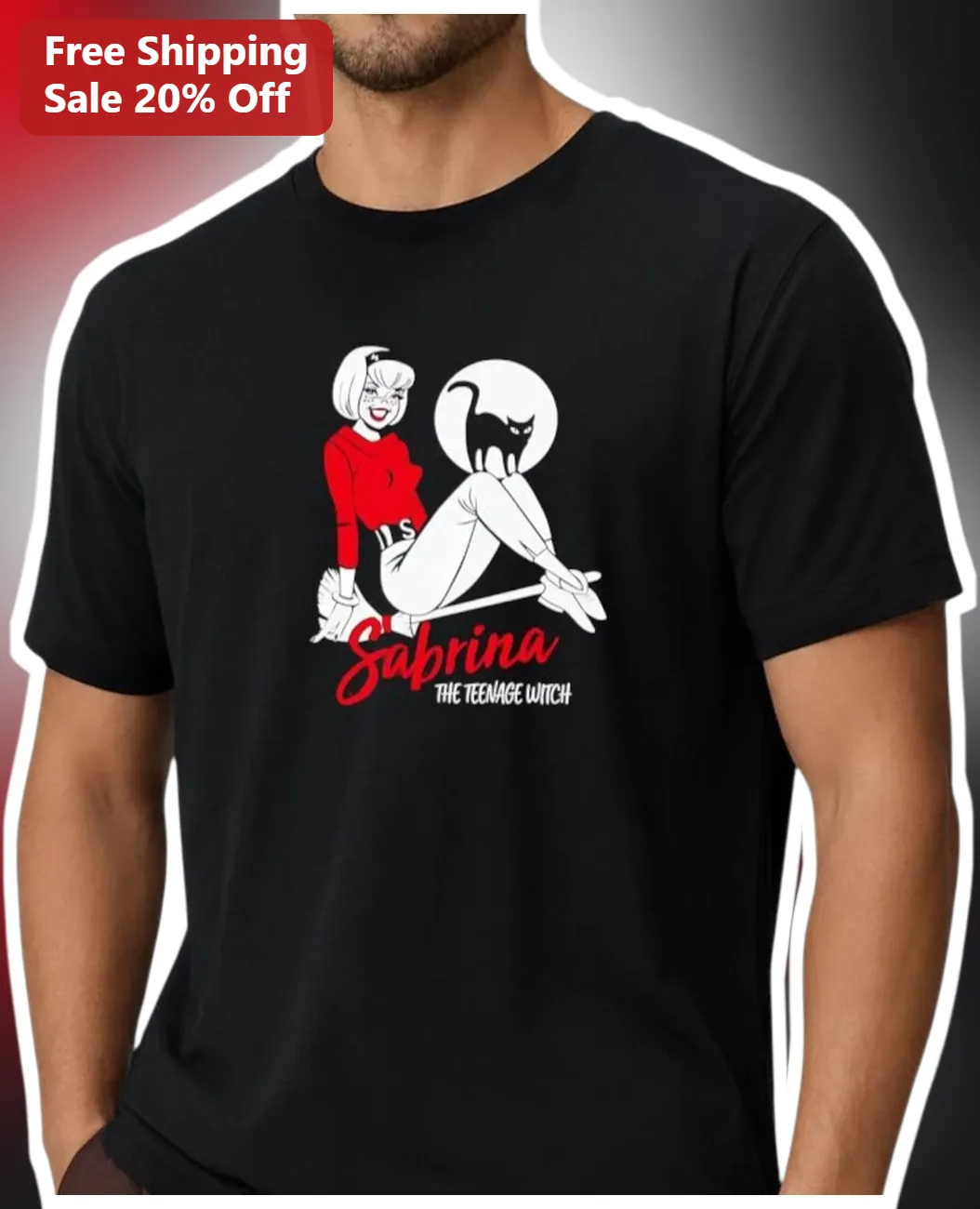 Sabrina the Teenage Witch Tee Retro Cartoon Sabrina Spellman Graphic Shirt for Women