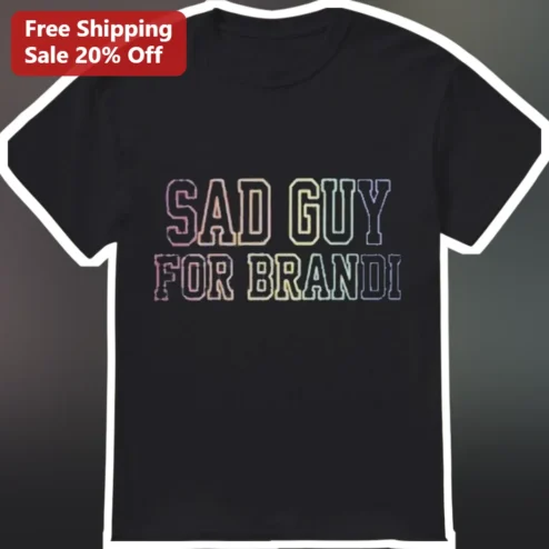 Sad Guy Holographic Gradient Tee Funny Emo Aesthetic Novelty Graphic T-Shirt Gift for Men Women