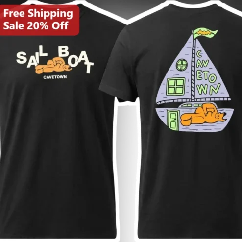Sailboat Cavetown Tee Indie Music Fan Gift Black Cotton Shirt