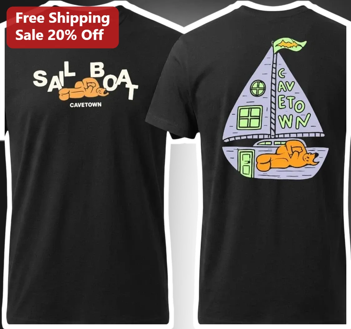 Sailboat Cavetown Tee Indie Music Fan Gift Black Cotton Shirt