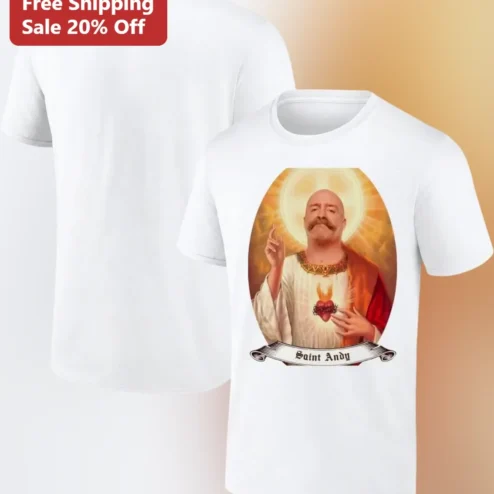 Saint Andy Tee Funny Religious Iconography Graphic T-Shirt Gift for Andy