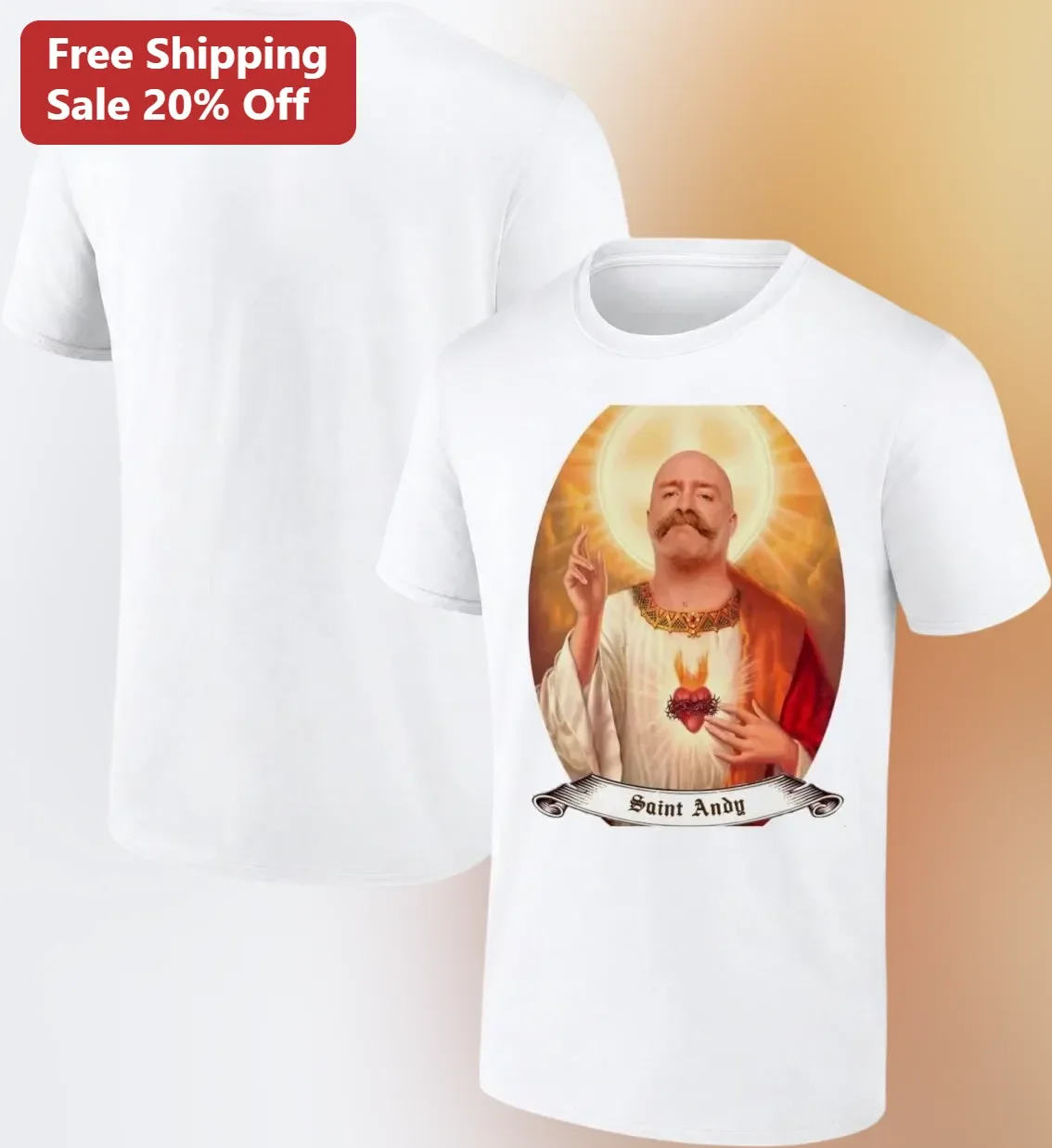 Saint Andy Tee Funny Religious Iconography Graphic T-Shirt Gift for Andy