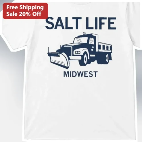 Salt Life Midwest Graphic Tee Snow Plow Driver Gift
