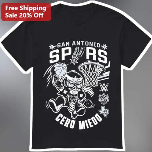 San Antonio Spurs Cero Miedo WWE Superstar Lucha Libre Slam Dunk Graphic Tee
