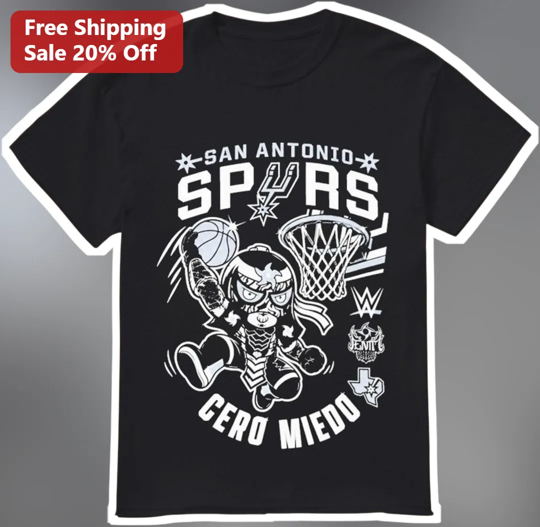 San Antonio Spurs Cero Miedo WWE Superstar Lucha Libre Slam Dunk Graphic Tee