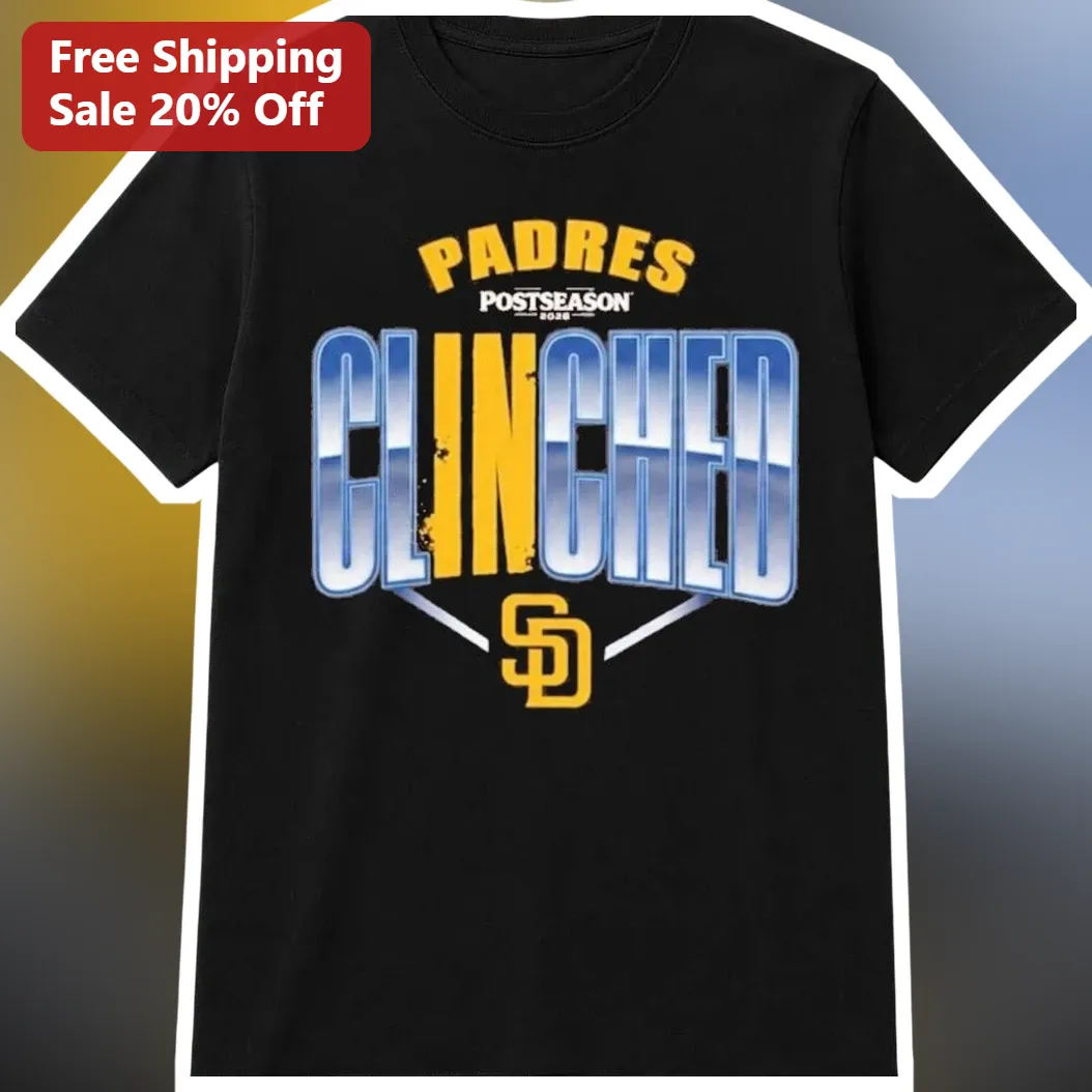 San Diego Padres Postseason Clinched T-Shirt MLB Playoffs Commemorative Tee