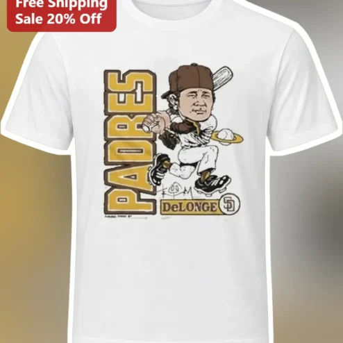 San Diego Padres Vintage Baseball Player Graphic Tee Mark DeLonge Style