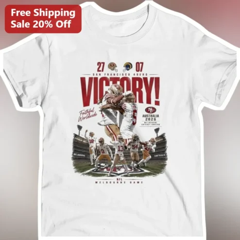 San Francisco 49ers NFL Melbourne Game Australia 2026 Victory Tee
