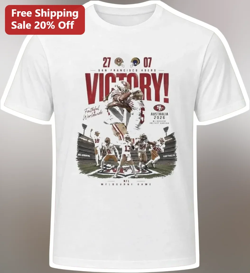 San Francisco 49ers Victory NFL Melbourne Game 2026 Faithful Worldwide Tee