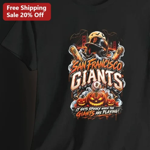 San Francisco Giants It Gets Spooky When The Giants Are Playing Halloween Graphic Tee