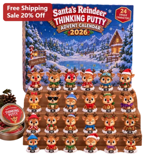 Santa's Reindeer Thinking Putty Advent Calendar 2026 Toy Set