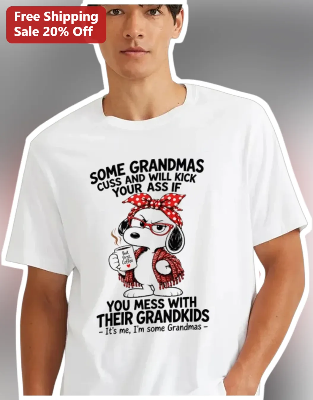 Sassy Grandma Cuss And Kick Ass Graphic Tee Funny Protective Grandmother Gift Shirt