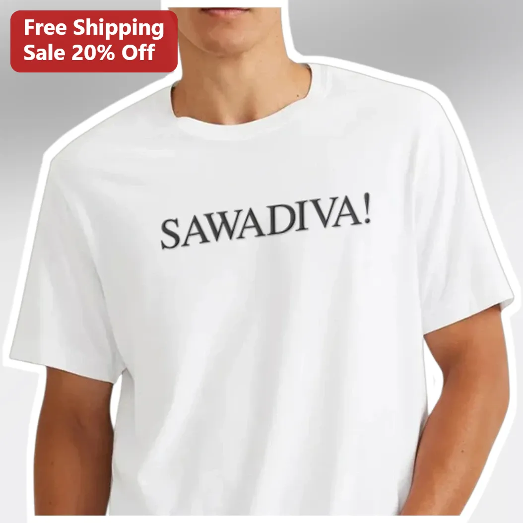SAWADIVA! Graphic Tee Bold Serif Typography Band Merch Shirt