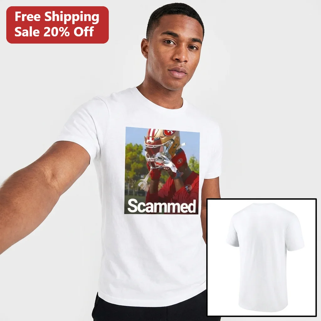 Scammed San Francisco 49ers Player Graphic Tee, Funny NFL Football Meme Shirt Gift for 49ers Fans