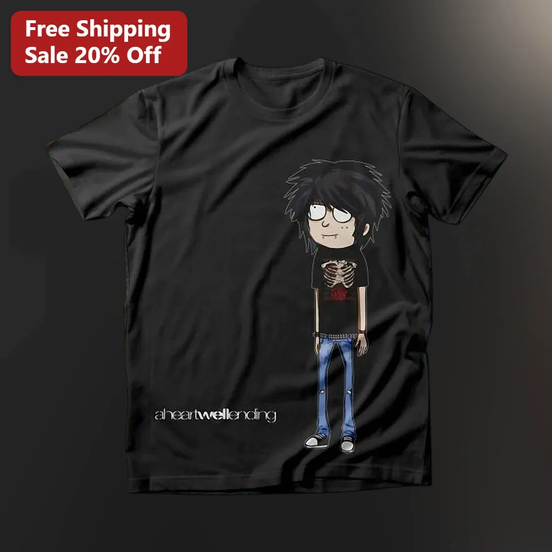 Scene Kid Cartoon Character Tee 2000s Emo Aesthetic Graphic Shirt for Teens