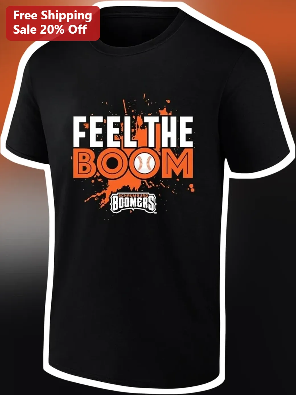 Schaumburg Boomers Feel The Boom Baseball Tee For Men Women